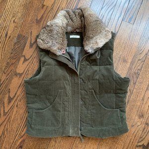 Tyle Böe Quilted Corduroy Rabbit Fur Vest